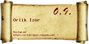 Orlik Izor névjegykártya